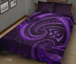New Zealand Maori Mangopare Quilt Bed Set Polynesian Purple