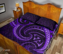 New Zealand Maori Mangopare Quilt Bed Set Polynesian Purple