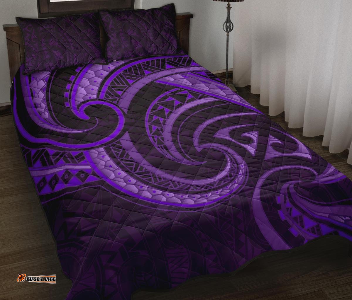 New Zealand Maori Mangopare Quilt Bed Set Polynesian Purple