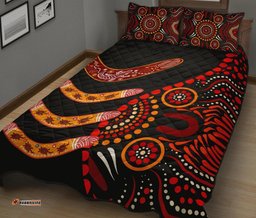 Aboriginal Quilt Bed Set Aboriginal Boomerangs With Dot Painting Pattern