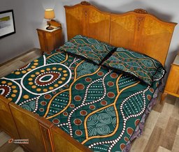 aboriginal quilt bed set indigenous patterns ver09