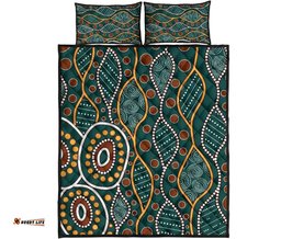 aboriginal quilt bed set indigenous patterns ver09
