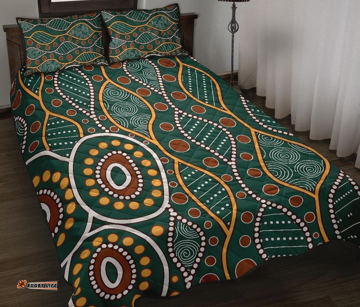 aboriginal quilt bed set indigenous patterns ver09