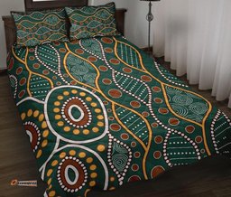 aboriginal quilt bed set indigenous patterns ver09