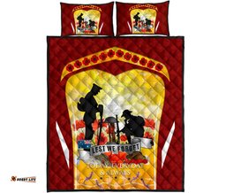 ANZAC Quilt Bed Set Lest We Forget Aboriginal Version