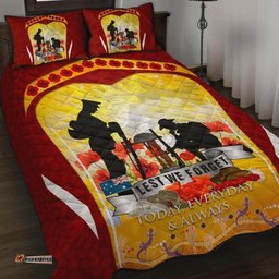 ANZAC Quilt Bed Set Lest We Forget Aboriginal Version