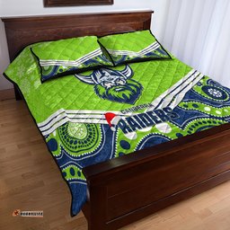 Raiders Rugby Christmas Quilt Bed Set Merry Xmas Mix Aboriginal Art