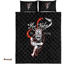 Rugby Kia Kaha Be Strong New Zealand Quilt Bed Set Black Version 2