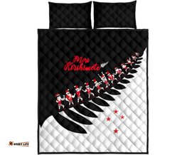 Quilt Bed Set New Zealand Haka Christmas Black