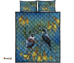 Tui Bird New Zealand Kowhai Quilt Bed Set