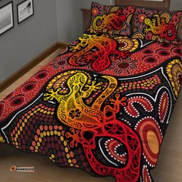 Aboriginal Lizard Quilt Bed Set