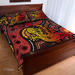 Aboriginal Lizard Quilt Bed Set
