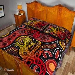 Aboriginal Lizard Quilt Bed Set