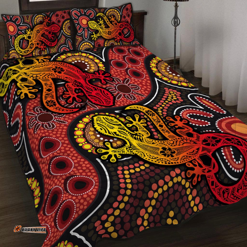 Aboriginal Lizard Quilt Bed Set
