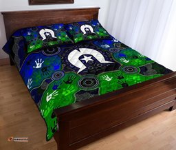 Aboriginal Quilt Bed Set Torres Strait Symbol With Indigenous Patterns