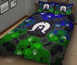 Aboriginal Quilt Bed Set Torres Strait Symbol With Indigenous Patterns