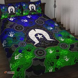 Aboriginal Quilt Bed Set Torres Strait Symbol With Indigenous Patterns