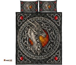 Celtic Dragon With Celtic Knot Quilt Bed Set