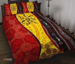 Aboriginal Quilt Bed Sets Dreamtime Koori Dance and Dot Acrylic Paint