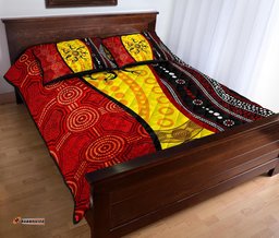 Aboriginal Quilt Bed Sets Dreamtime Koori Dance and Dot Acrylic Paint