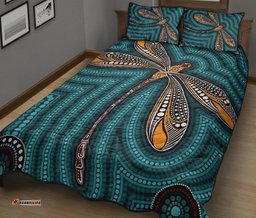 aboriginal quilt bed set  indigenous dragonfly