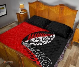 Aotearoa Rugby Fern Quilt Bed Set Red