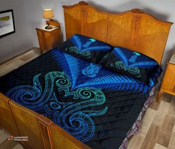 Maori Manaia New Zealand Quilt Bed Set Blue