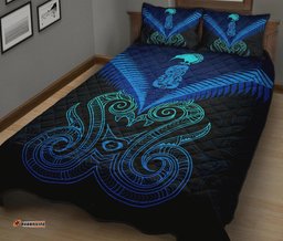 Maori Manaia New Zealand Quilt Bed Set Blue