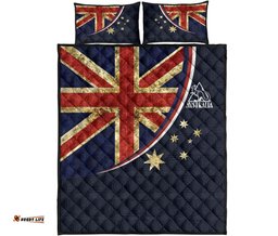 Quilt Cover Set Aus Flag Bed Set Vintage Kangaroo Symbol