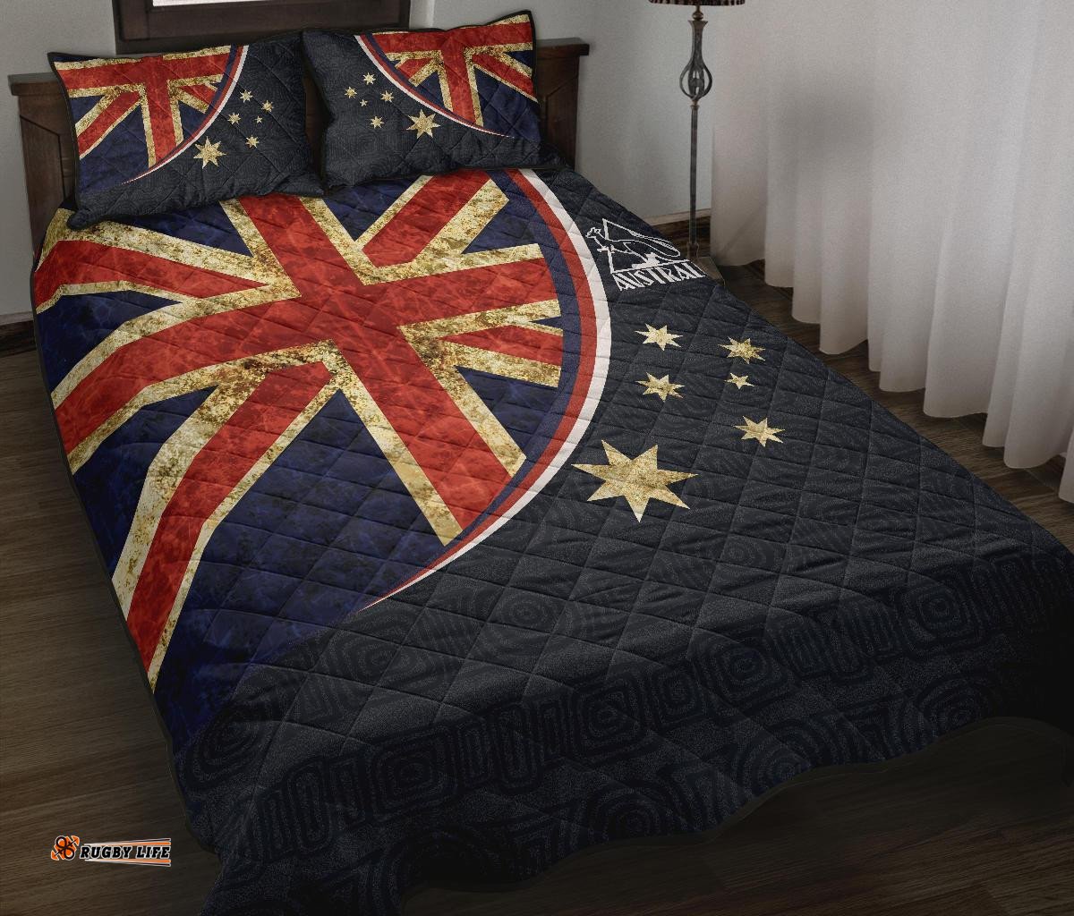 Quilt Cover Set Aus Flag Bed Set Vintage Kangaroo Symbol