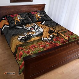 Custom Personalised Wests Tigers ANZAC Quilt Bed Set Poppy Flowers Vibes