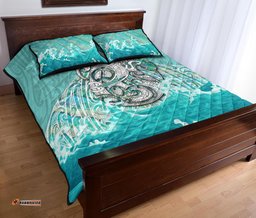 Maori Manaia The Blue Sea Quilt Bed Set, Turquoise