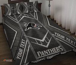 Personalised Penrith Panthers Limited Edition Quilt Bedding Set NRL Metal
