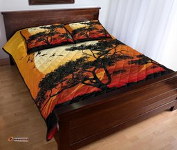 quilt bed set sunset and tree in australia