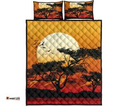 quilt bed set sunset and tree in australia