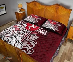 Celtic Quilt Bed Set Isle Of Man Flag With Celtic Cross