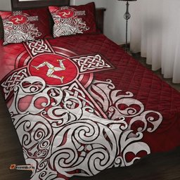 Celtic Quilt Bed Set Isle Of Man Flag With Celtic Cross
