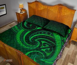 New Zealand Maori Mangopare Quilt Bed Set Polynesian Green