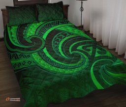 New Zealand Maori Mangopare Quilt Bed Set Polynesian Green