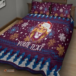 Custom Lions Football Quilt Bed Set Christmas Vibe