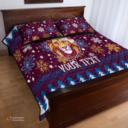 Custom Lions Football Quilt Bed Set Christmas Vibe