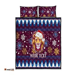 Custom Lions Football Quilt Bed Set Christmas Vibe
