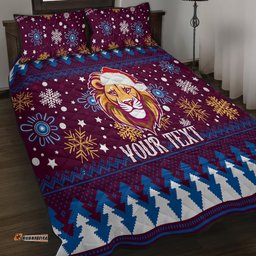 Custom Lions Football Quilt Bed Set Christmas Vibe