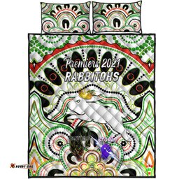 South Sydney Rabbitohs Quilt Bed Set Indigenous Premiers The King White