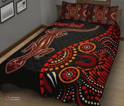 aboriginal personalised quilt bed set aboriginal lizard with dot painting pattern
