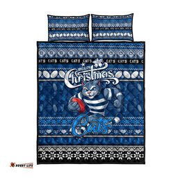 Cats Football Xmas Quilt Bed Set Australia AFL Mascot