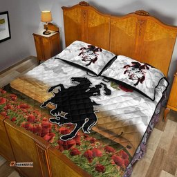 Custom Personalised St. George Illawarra Dragons ANZAC Quilt Bed Set Poppy Flowers Vibes White