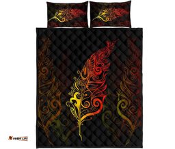 Light Silver Fern New Zealand Quilt Bed Set Sunset Vibe