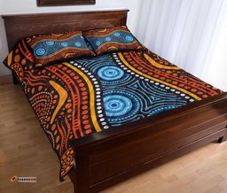 Aboriginal Quilt Bed Set Boomerang Circle Dot Painting Art Ver01