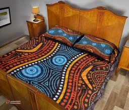 Aboriginal Quilt Bed Set Boomerang Circle Dot Painting Art Ver01
